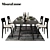 Modern Dining Set: Gaudi Table & Bertha Chairs 3D model small image 1