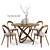 NORHOR Bergen Round Table & Walnut Chair 3D model small image 1