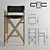 Modern Wooden High Chair 3D model small image 2