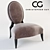 Elegant Xaviera Villepin Armchair 3D model small image 1