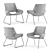 Title: Prostoria Monk Easy Chair: Minimalist Metal Comfort 3D model small image 2
