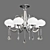 Elegant Chrome Metal Chandelier 3D model small image 1