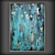 Abstract Turquoise Gold Leaf Painting 3D model small image 1