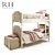 Elegant Marceline Bed & Storage Bench 3D model small image 1