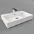 Chrome Water Mixer on Ceramic Bath Sink 3D model small image 1