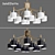 BlackWhite LED Pendant Chandelier 3D model small image 1