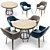 Saarinen Woodlegs Executive Chair & Round Table 3D model small image 1