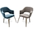 Saarinen Woodlegs Executive Chair & Round Table 3D model small image 2