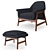 Stylish Theo Wood Chair Set 3D model small image 2