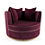 Luxurious Ruby Velvet Armchair 3D model small image 1