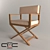 Modern Solid Wood and Leather Visitors Chair 3D model small image 1