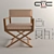 Modern Solid Wood and Leather Visitors Chair 3D model small image 2