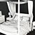Rustic Canopy Bed Set: Farmhouse Style. 3D model small image 3