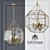 Gold Metal Cage Pendant Light 3D model small image 1