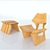 Grete Jalk Chair & Table Set 3D model small image 2