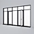 Panoramic Aluminum Glazing: White Exterior, Graphite Interior 3D model small image 3