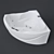 Hydro Massage Corner Acrylic Bathtub 3D model small image 1