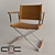 Modern Metal and Leather Chair 3D model small image 1