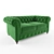 Elegant Velvet Loveseat: Classic Comfort 3D model small image 1