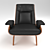 Modern Black Paulo Bent Ply Chair 3D model small image 2