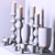 Elegant Candle Set: Candles, Candlestick, Décor 3D model small image 2