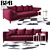 Luxurious Lutteria Sofa with Plush Cushions 3D model small image 1