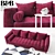 Luxurious Lutteria Sofa with Plush Cushions 3D model small image 2