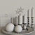 Elegant Candle Set: Candlestick, Tray & Decor 3D model small image 2