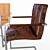 Industrial Leather Dining Chair 3D model small image 2