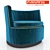 Elegant Velvet Adele Armchair 3D model small image 1