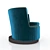 Elegant Velvet Adele Armchair 3D model small image 3