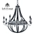 Rattan Rope Chandelier - Industrial Loft Lighting 3D model small image 3