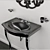 Etoile Console Sink & Black Amelie Mirror 3D model small image 2