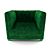 Luxury Single Chesterfield Armchair 3D model small image 2