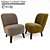 Elegant Alpana Cocktail Chair: Perfect Blend of Style & Comfort 3D model small image 1