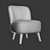 Elegant Alpana Cocktail Chair: Perfect Blend of Style & Comfort 3D model small image 3