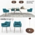 Modern Furniture Set: KI Table, ASANA Chair, NIDO Lamp 3D model small image 1