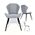 Modern Grey Fabric and Metal Chair 3D model small image 1