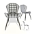 Modern Grey Fabric and Metal Chair 3D model small image 2