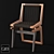 OM Celar Chair - Handcrafted Solid Wood with Woven Seat 3D model small image 1