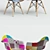 Eames-Inspired Patchwork Chair 3D model small image 2