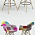 Eames Style DAW Patchwork Bar Chair 3D model small image 2