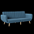 Elegant Brittany Linen Sofa 3D model small image 1