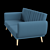 Elegant Brittany Linen Sofa 3D model small image 2