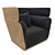 Contemporary Style Armchair 3D model small image 1