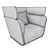 Contemporary Style Armchair 3D model small image 2