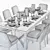 Glamorous Gernoble & Torino Table Set 3D model small image 3