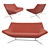 Sleek Aerodynamic Modern Sofa 3D model small image 1