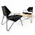Modern Polygon Easy Chair & Table Ensemble 3D model small image 2