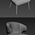 Elegant Aston Little Lounge Chair 3D model small image 3